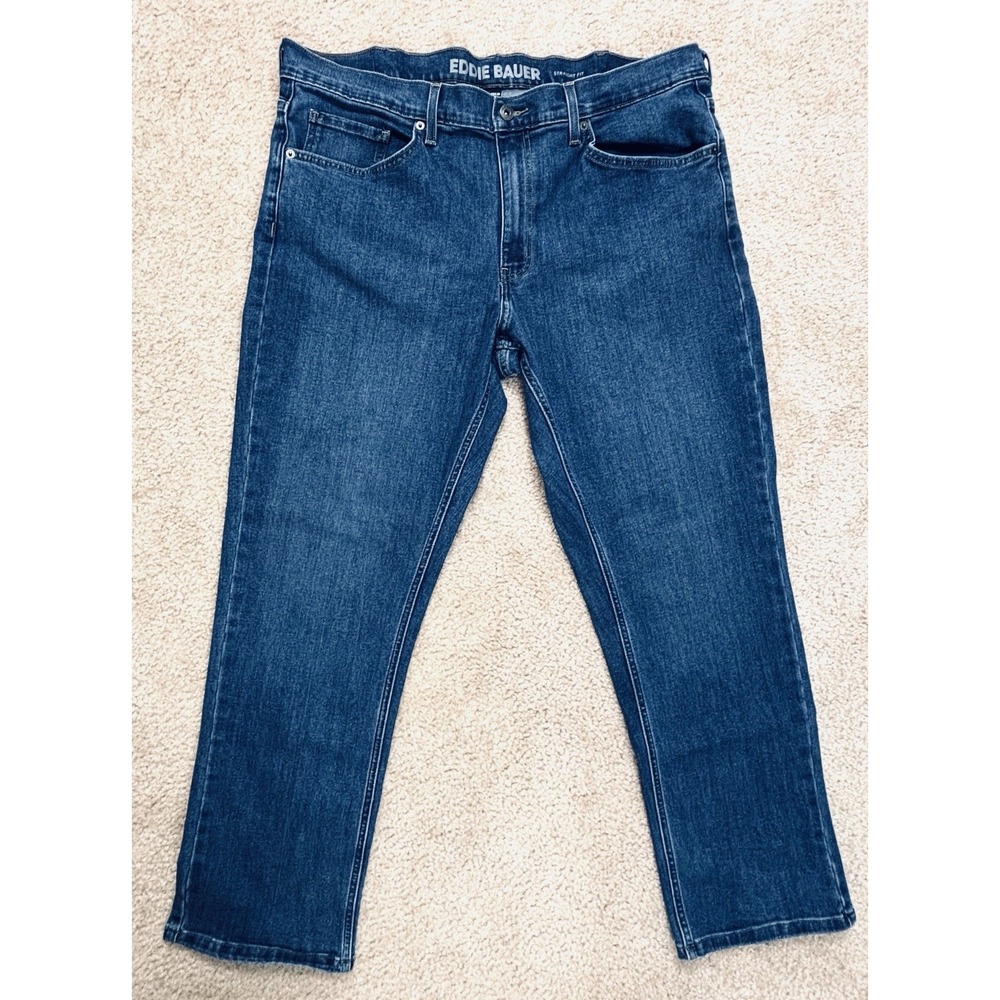 Eddie Bauer Mens Straight Fit Denim Jeans 40X30 Blue Specialty Dyed Medium Wash